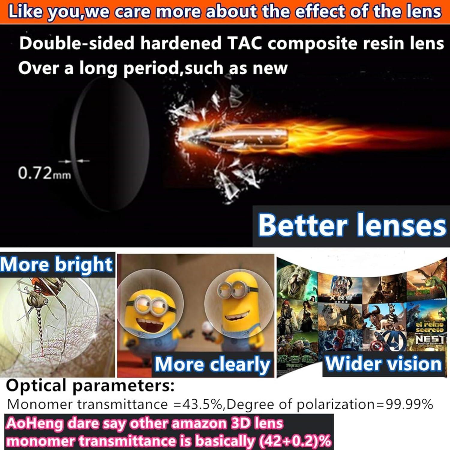 Gafas 3D Pasivas AoHeng Modelo 09 Marco Grande 2 Pzas