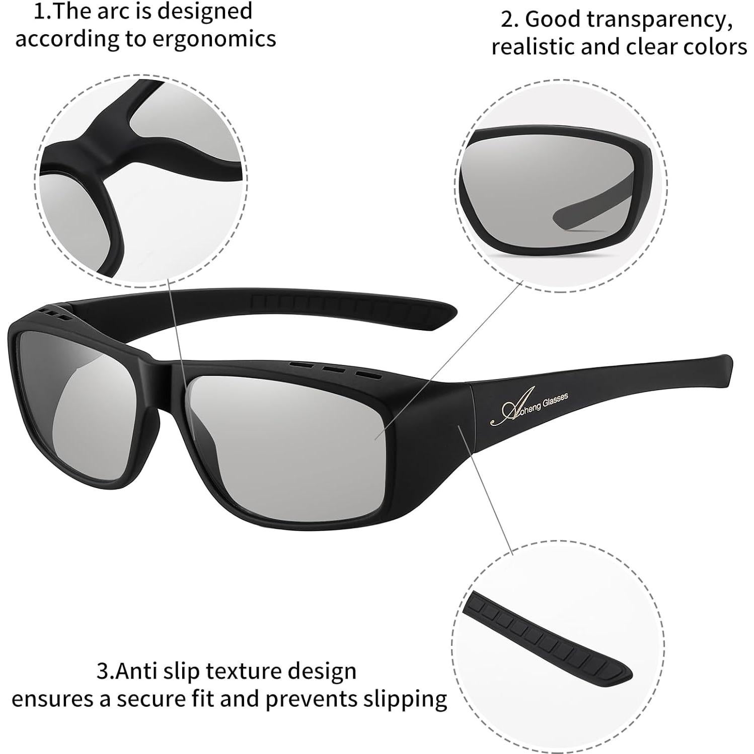 Gafas 3D Pasivas AoHeng Modelo 09 Marco Grande 2 Pzas