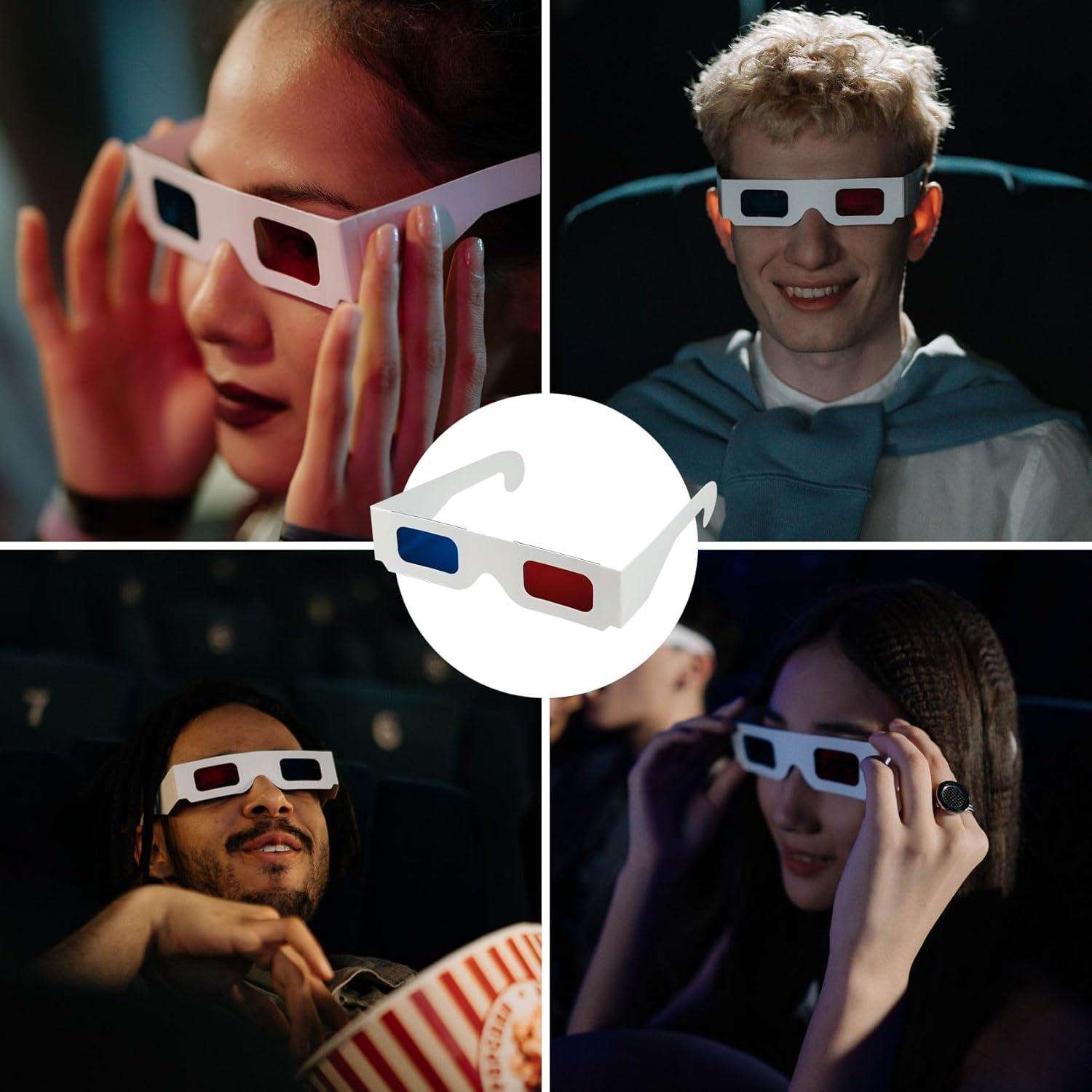 5 Gafas 3D CHTUGEM Anaglifo Rojas y Azules para Películas
