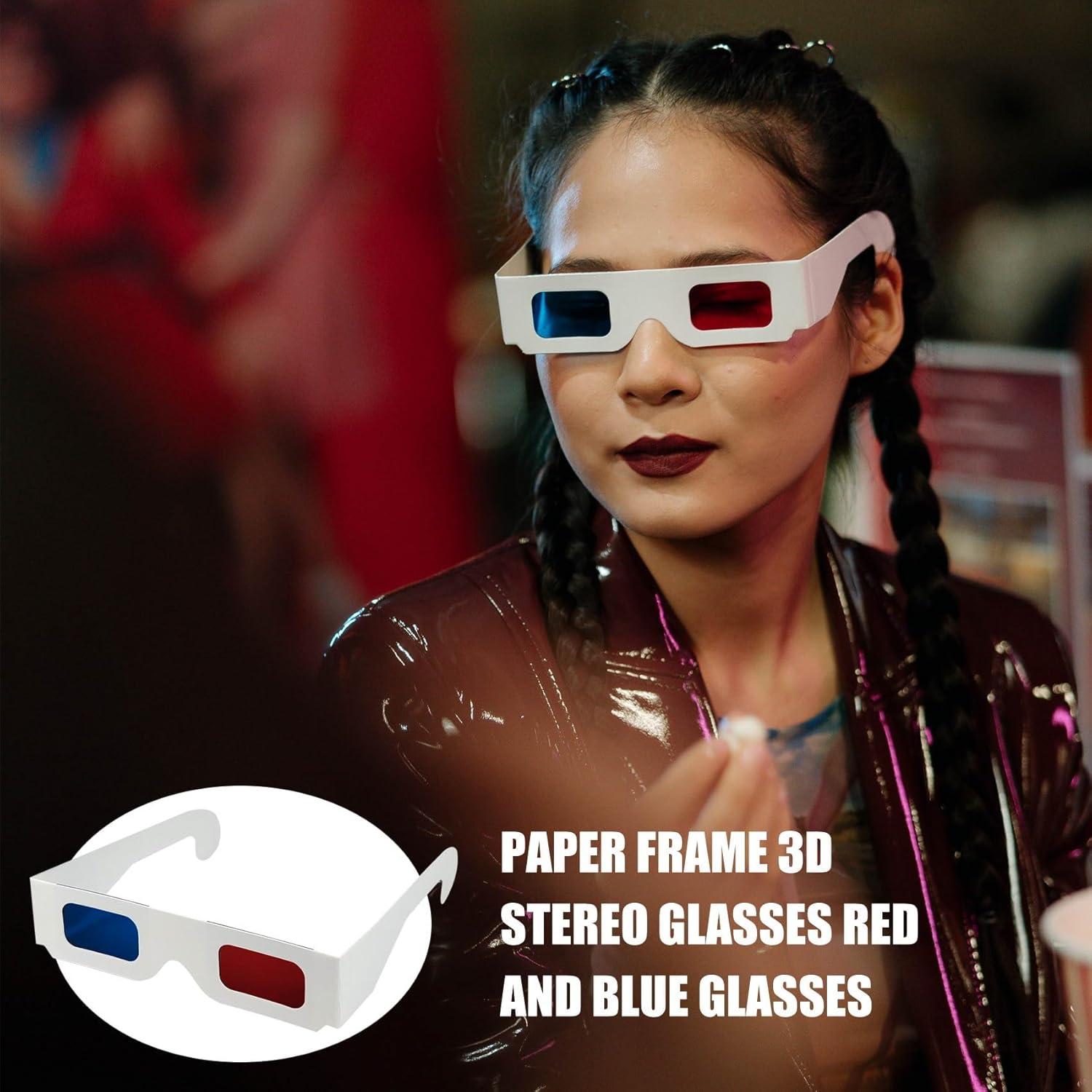 5 Gafas 3D CHTUGEM Anaglifo Rojas y Azules para Películas