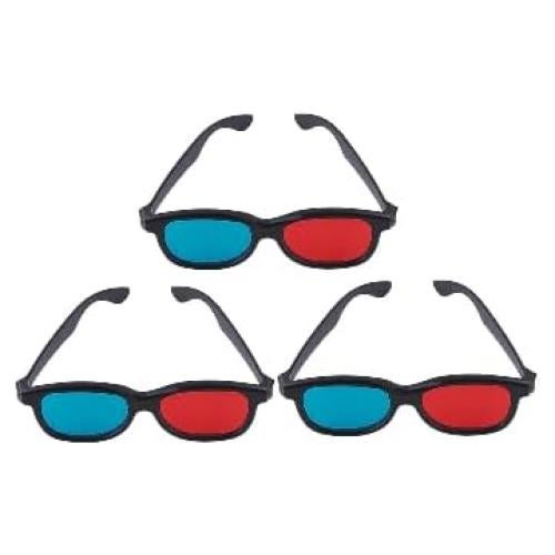 3 Pcs Gafas 3D Rojas y Azules Xinjincang Universales