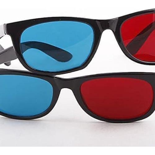 3 Pcs Gafas 3D Rojas y Azules Xinjincang Universales