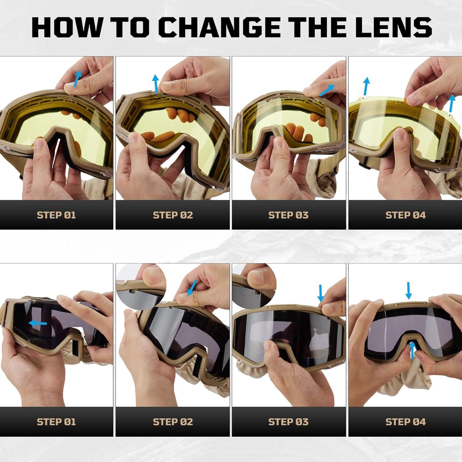 Gafas de Airsoft 1TG Tactical con 3 Lentes Anti Niebla