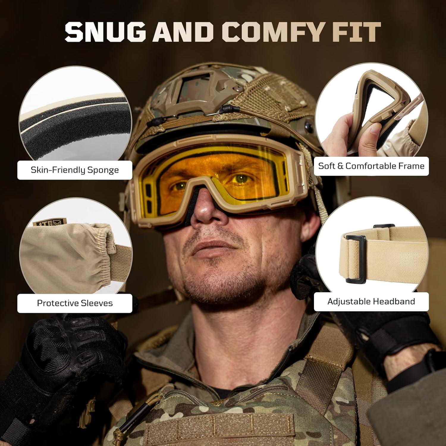 Gafas de Airsoft 1TG Tactical con 3 Lentes Anti Niebla