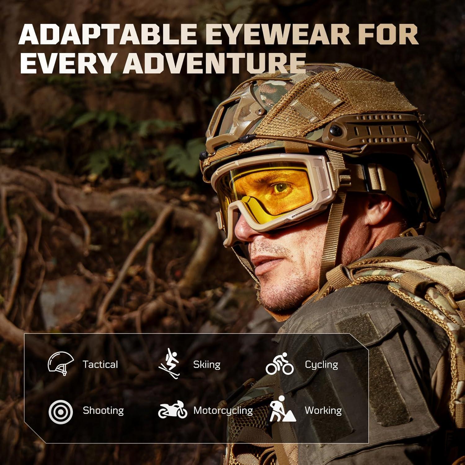 Gafas de Airsoft 1TG Tactical con 3 Lentes Anti Niebla