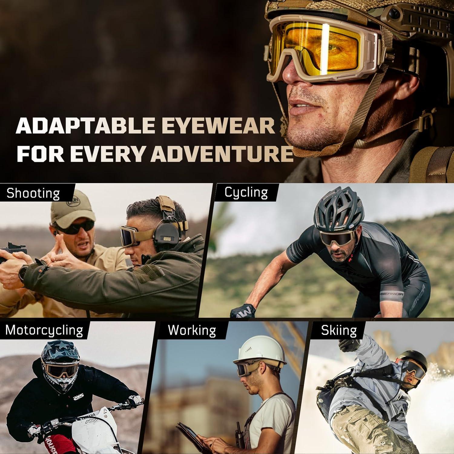 Gafas de Airsoft 1TG Tactical con 3 Lentes Anti Niebla