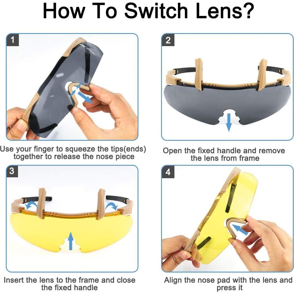Gafas Tácticas Xaegistac 3 Lentes Intercambiables Unisex