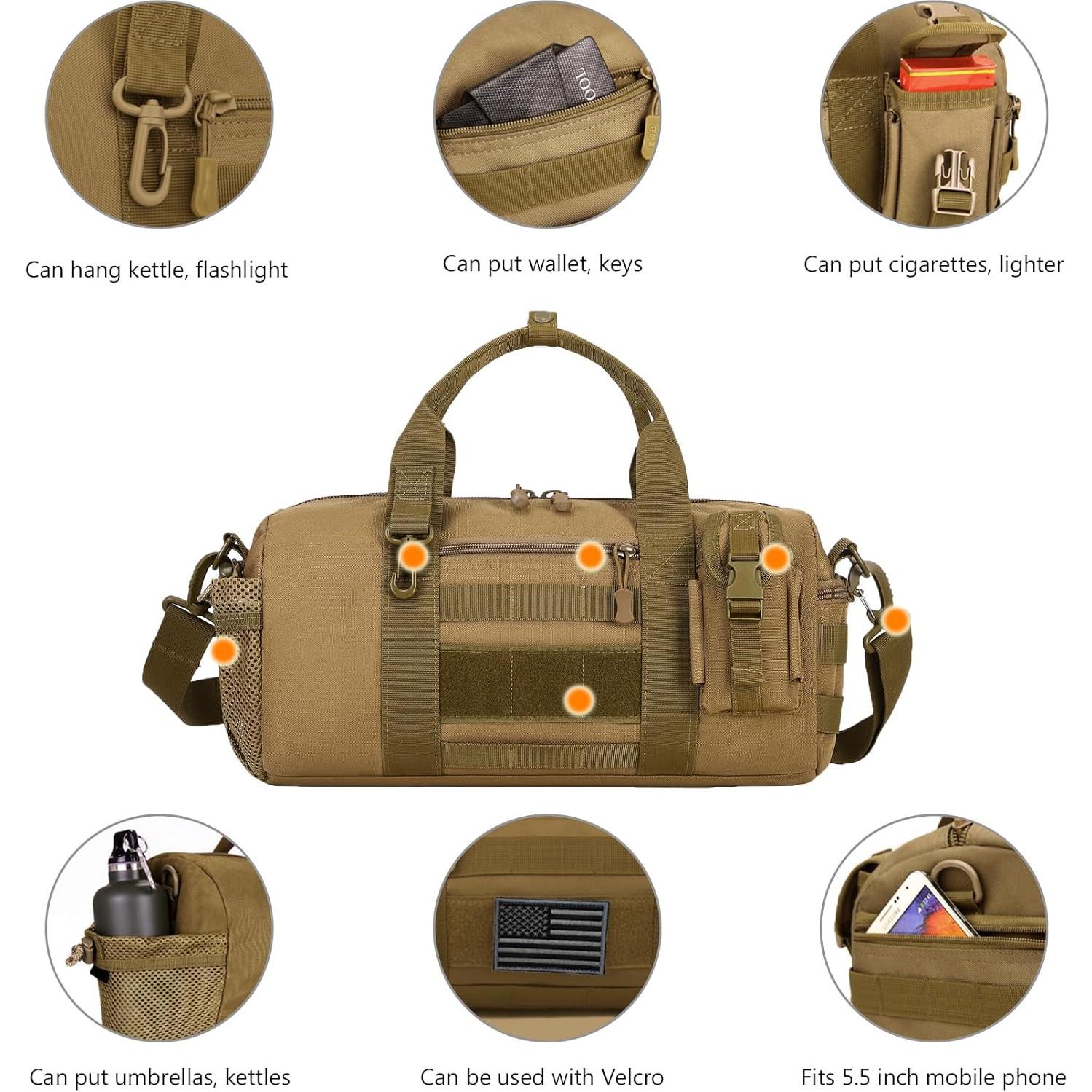 Bolsa Duffle Táctica ArcEnCiel Pequeña 38.6x19.8x18.8cm