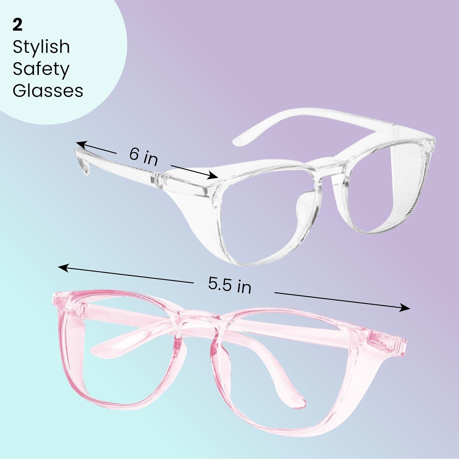 Gafas de Seguridad Aqulius 2 Pack Elegantes Rosa Transparente