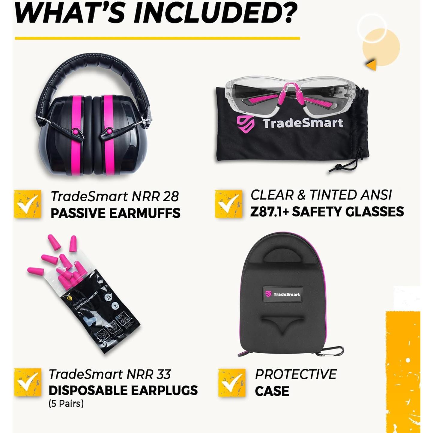 TradeSmart Combo Protección Auditiva y Gafas Tiro NRR 38