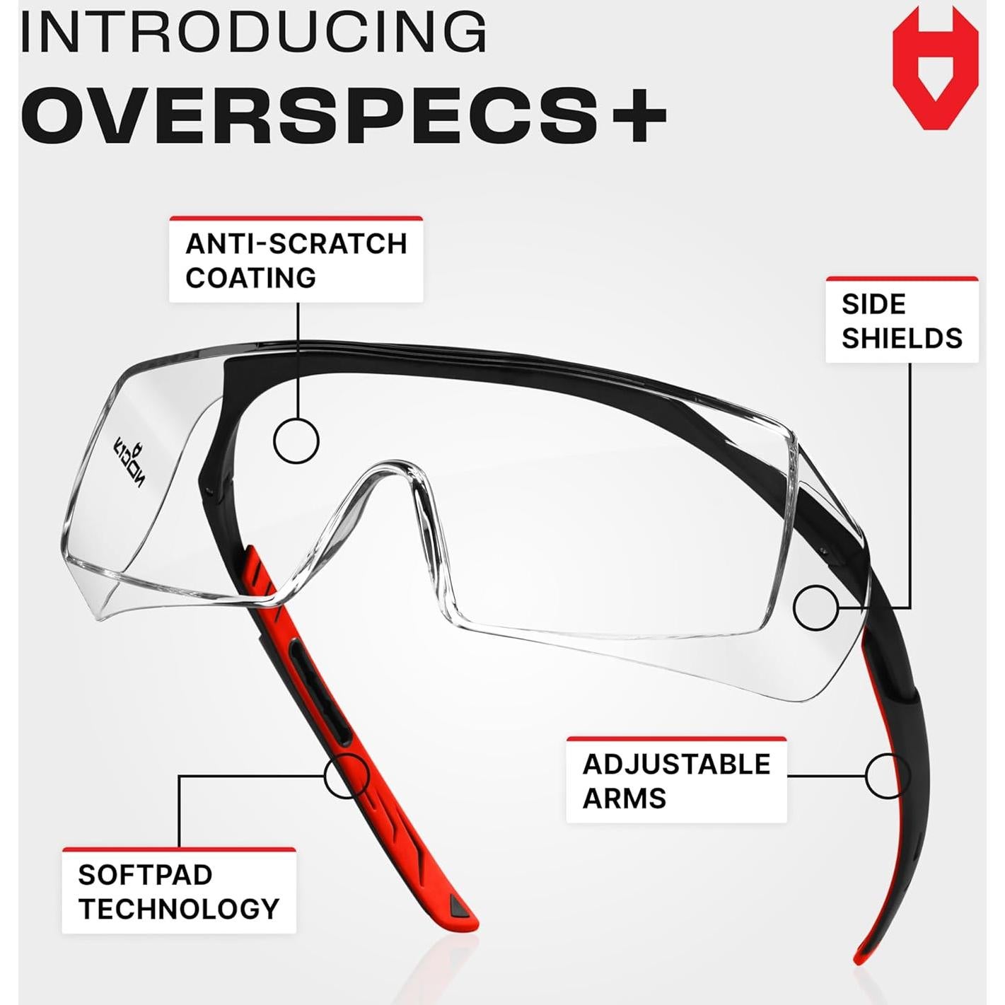 Gafas de seguridad NoCry OTG con protección UV y ajuste cómodo