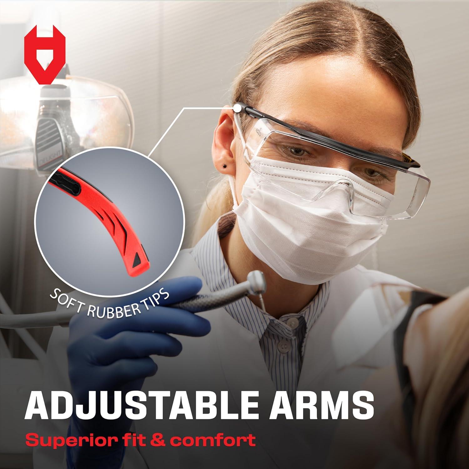 Gafas de seguridad NoCry OTG con protección UV y ajuste cómodo