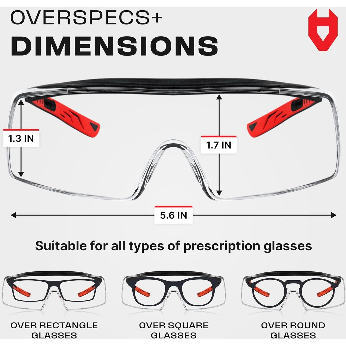 Gafas de seguridad NoCry OTG con protección UV y ajuste cómodo