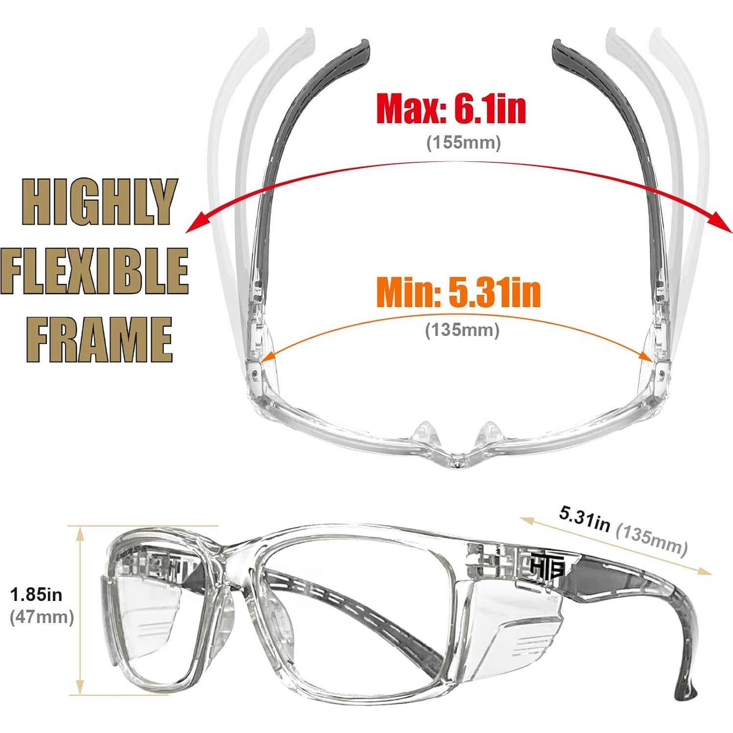 Gafas de Seguridad E60 Antivaho con Protectores Laterales