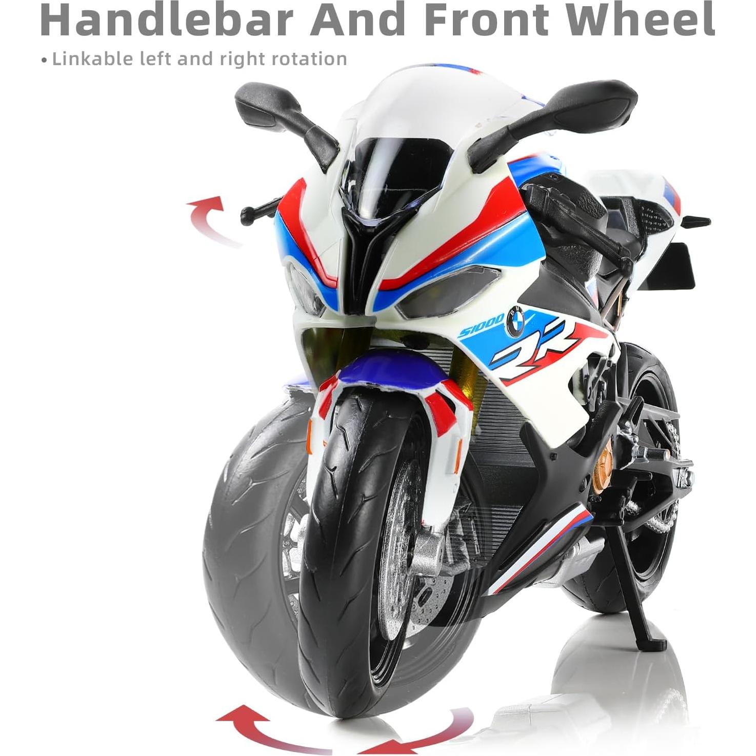 Modelo de Motocicleta S1000RR 1:12 MAKEDA Blanco Detalles Realistas