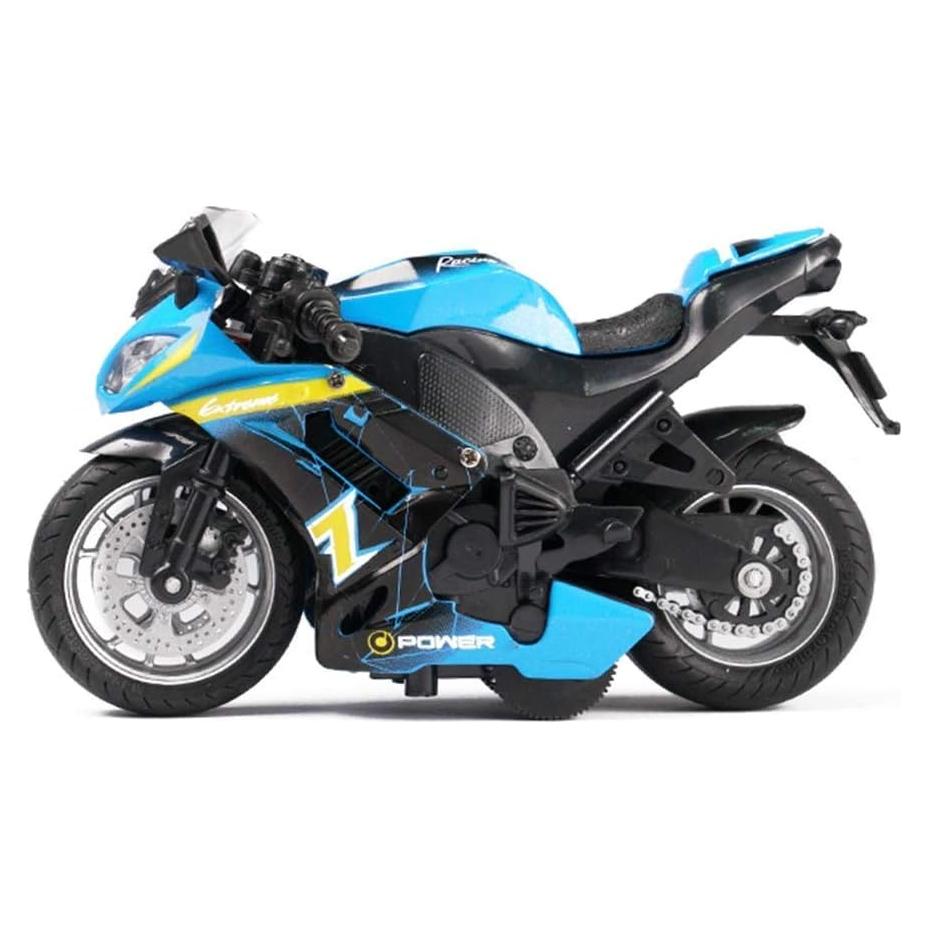 Motocicleta de Retroceso MINGYING66 con Música y Luces - Azul