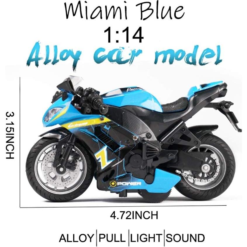 Motocicleta de Retroceso MINGYING66 con Música y Luces - Azul