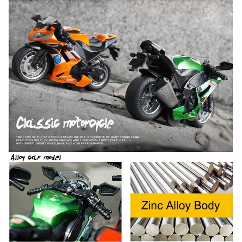 Motocicleta de Retroceso MINGYING66 con Música y Luces - Azul