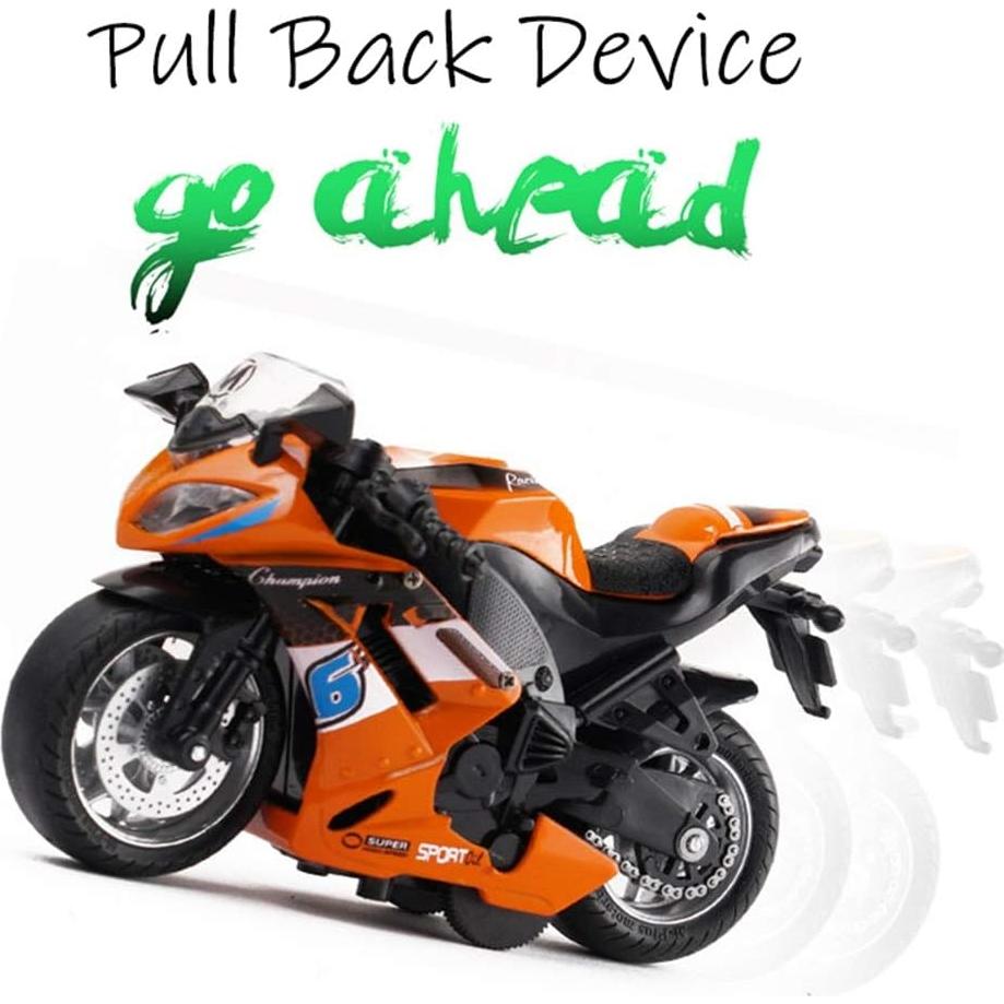 Motocicleta de Retroceso MINGYING66 con Música y Luces - Azul