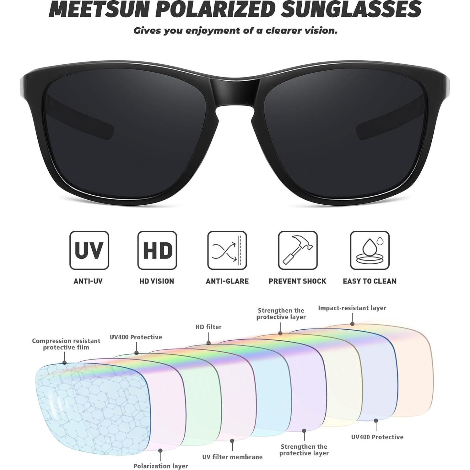 Gafas de sol deportivas MEETSUN polarizadas UV400 unisex