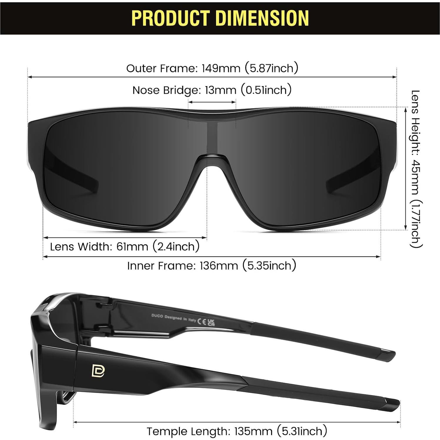 Gafas de sol polarizadas DUCO DC8980 ajuste deportivo UV400