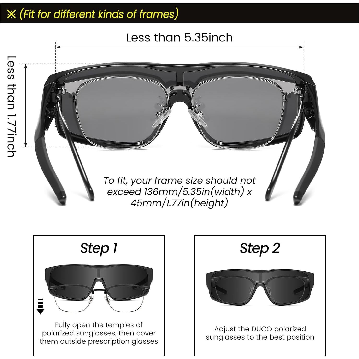 Gafas de sol polarizadas DUCO DC8980 ajuste deportivo UV400