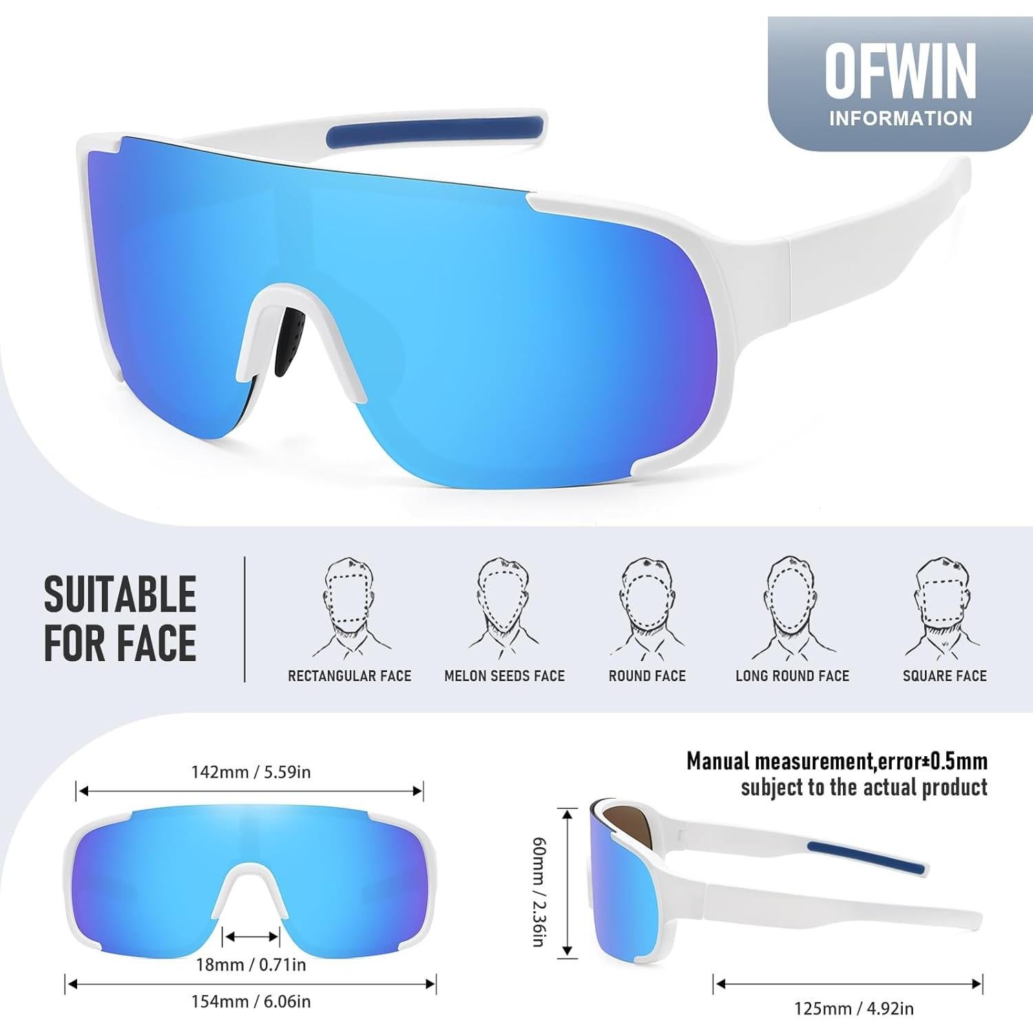 Gafas de sol deportivas Ofwin UV400 para pesca y ciclismo