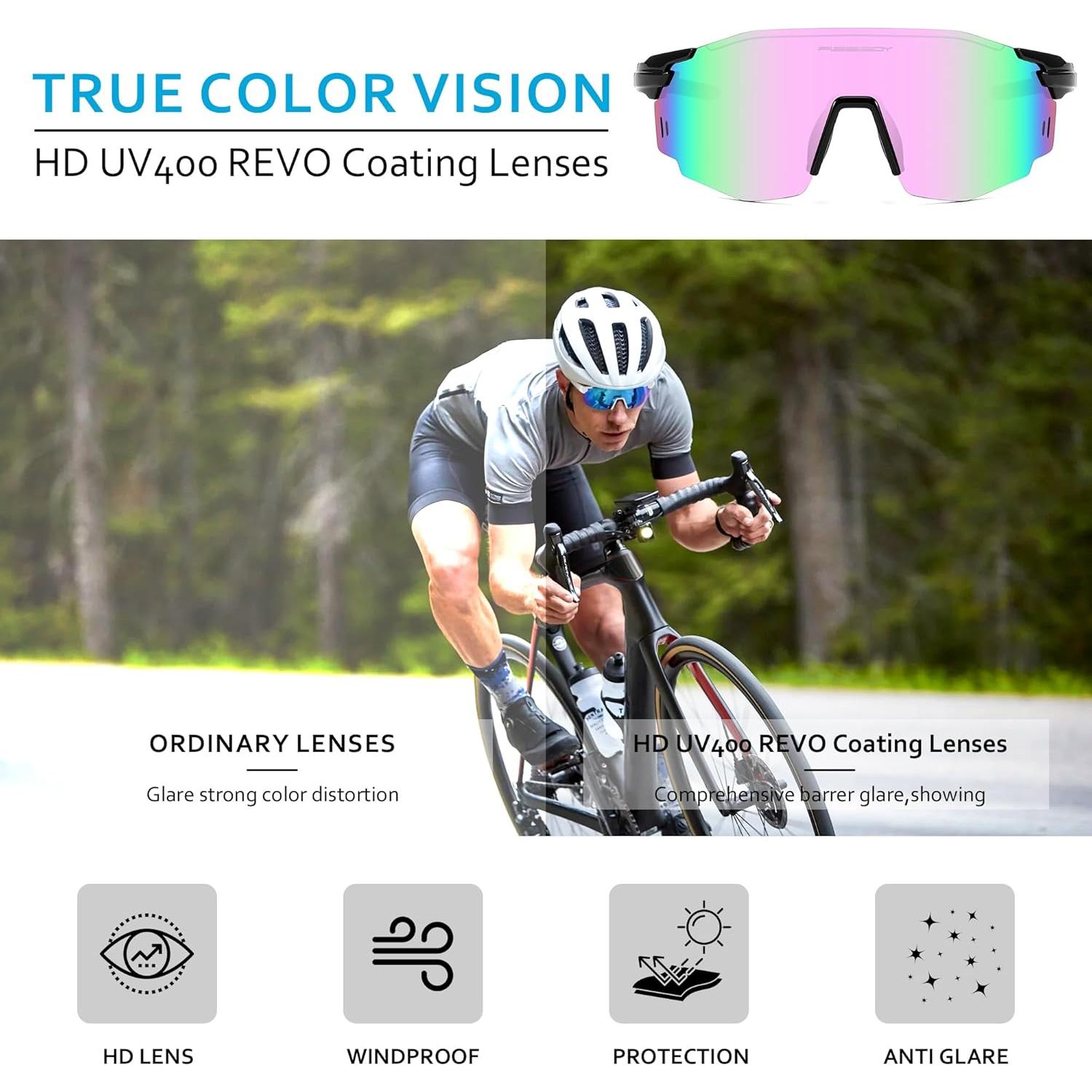 Gafas de sol deportivas FEISEDY TR90 unisex para ciclismo