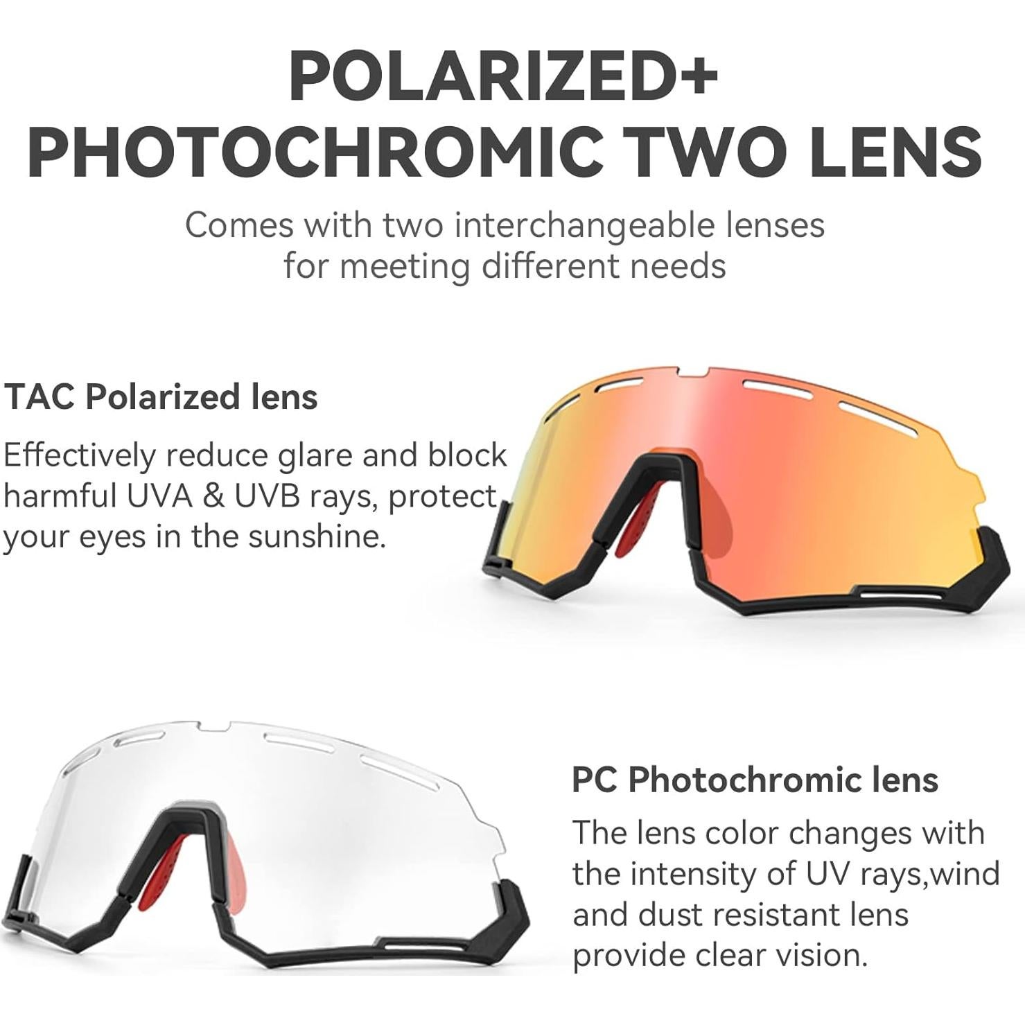 Gafas de Ciclismo ROCKBROS con Lentes Polarizados y Fotoquímicos