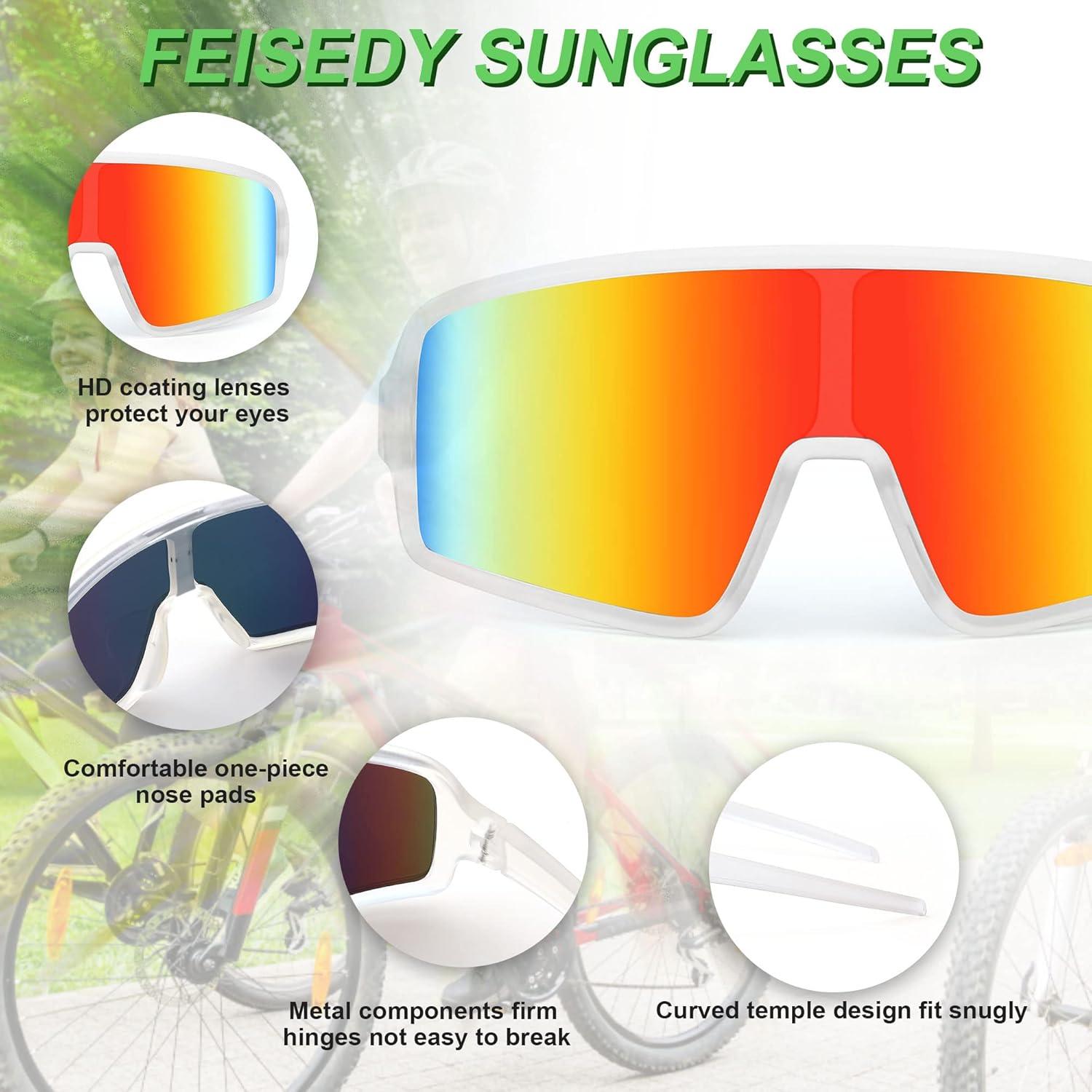 Gafas de Sol Deportivas FEISEDY UV400 4 Lentes Intercambiables