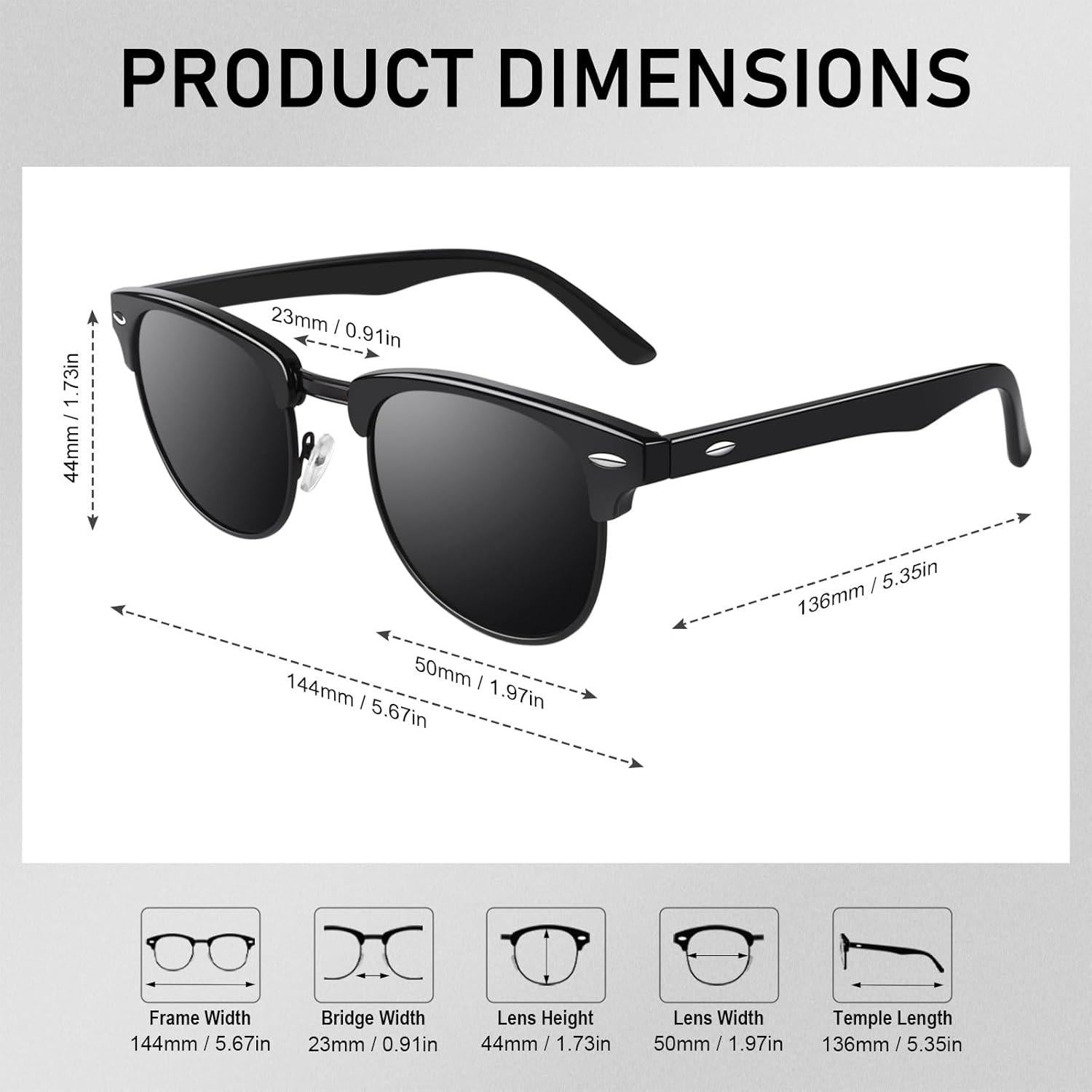 Gafas de Sol GQUEEN GQO6 Polarizadas Clásicas para Todos