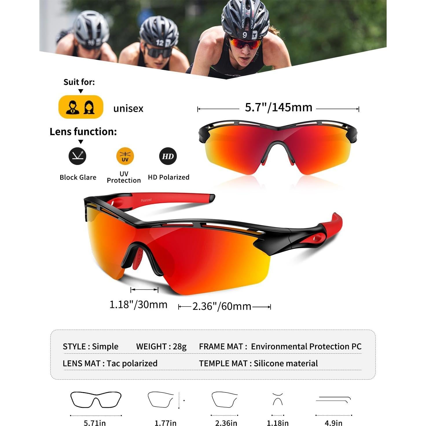 Gafas de sol deportivas Rosemal 7252 polarizadas UV400