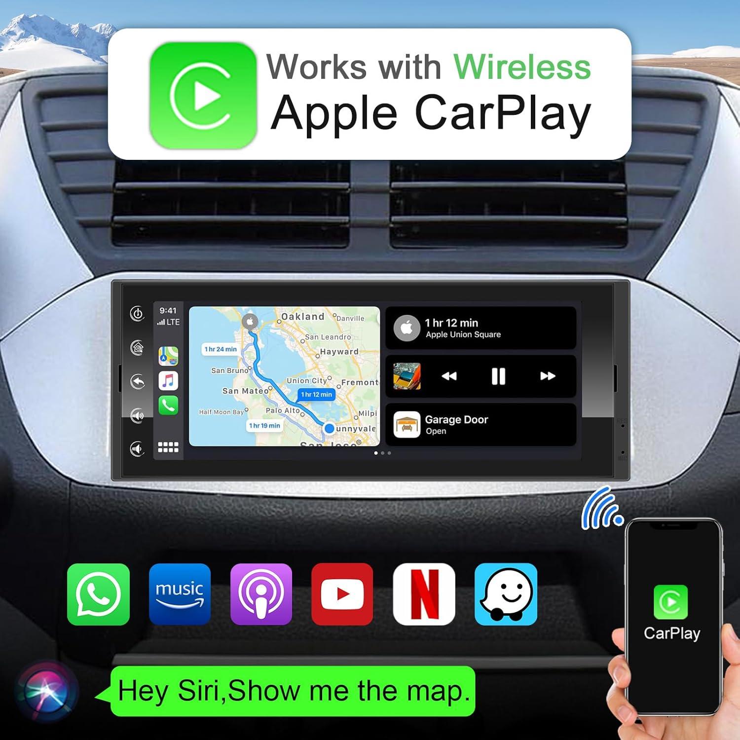 Estéreo de Coche 6.9" LEROAADZ Android 10 CarPlay Inalámbrico