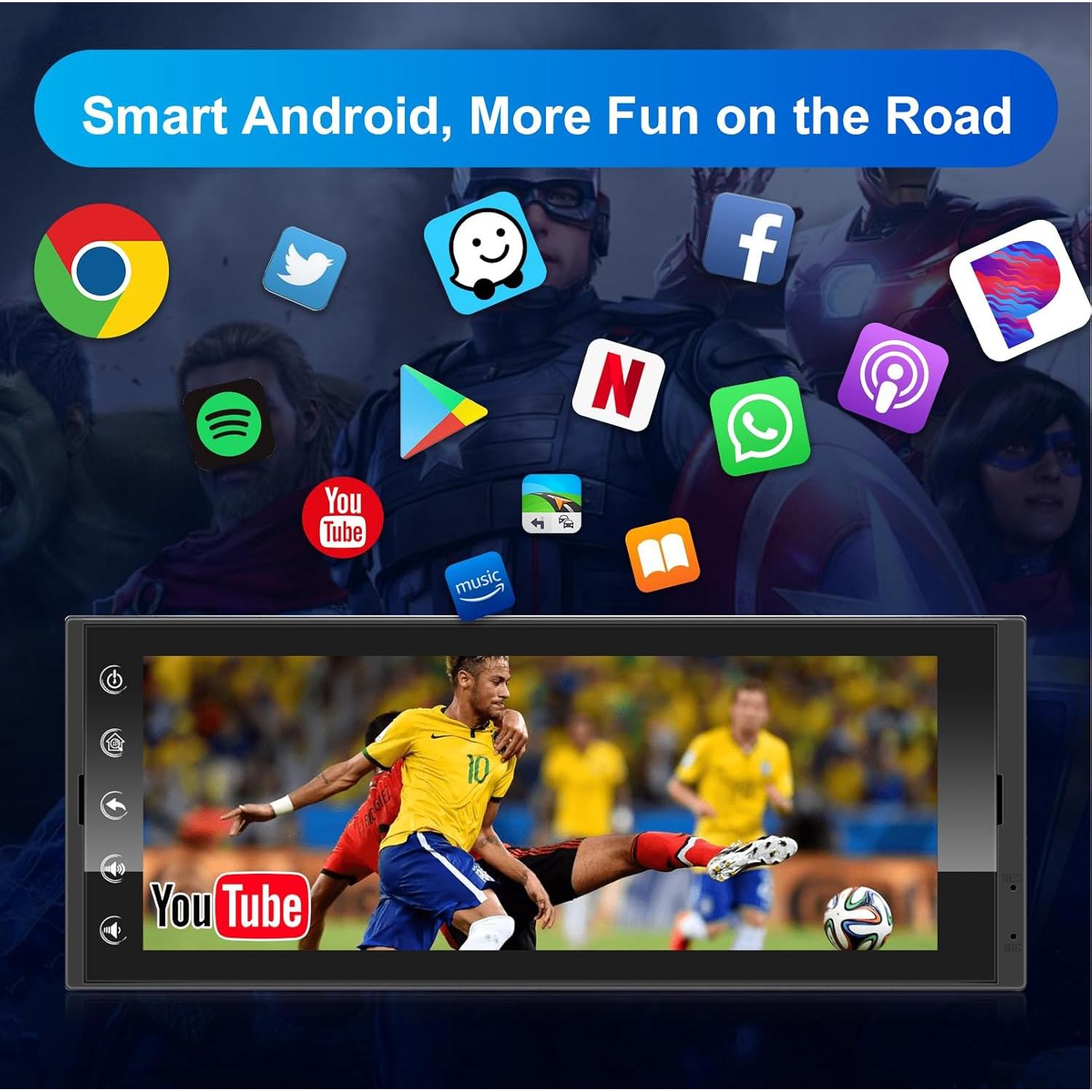 Estéreo de Coche 6.9" LEROAADZ Android 10 CarPlay Inalámbrico