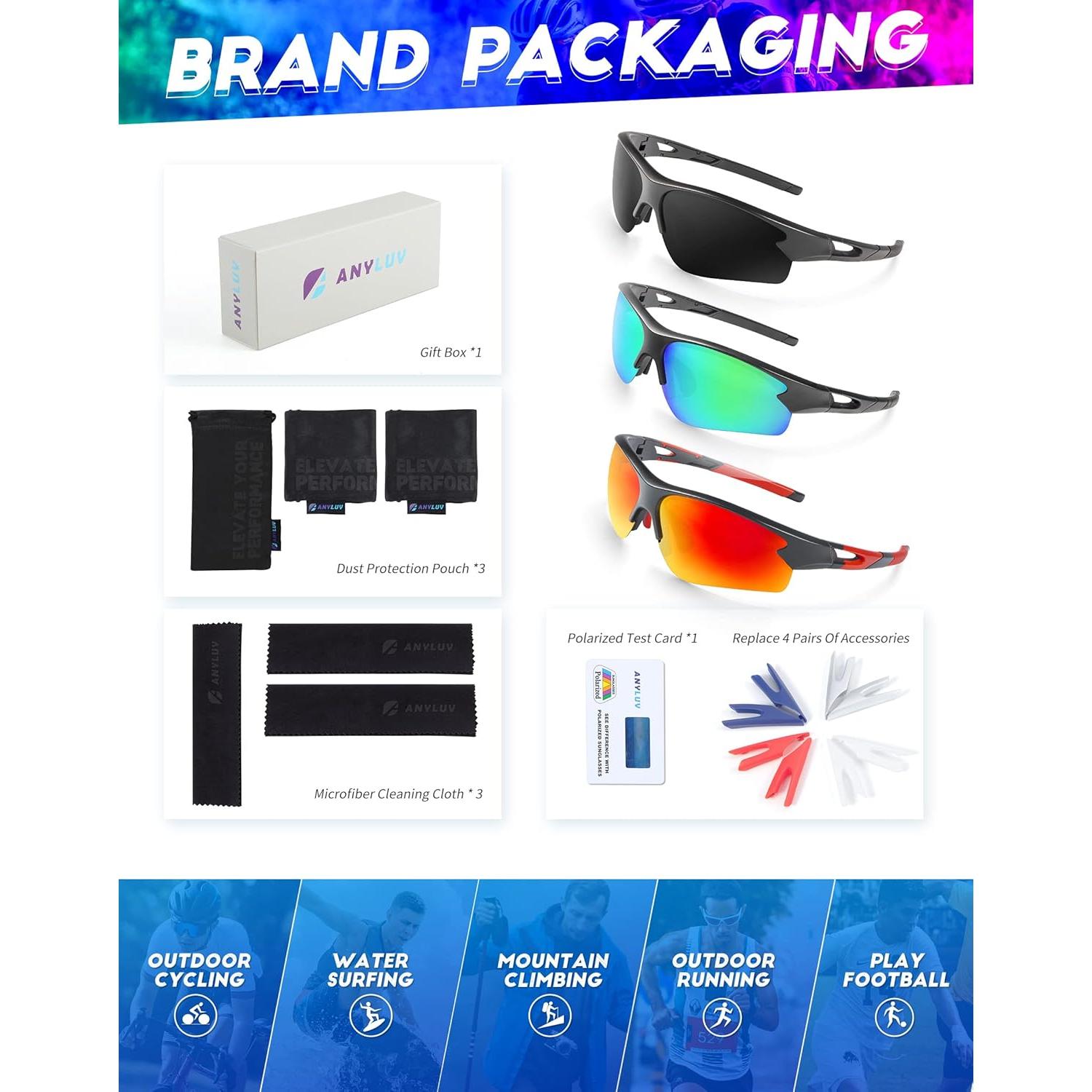 Gafas de sol deportivas ANYLUV A61-1-5-6 polarizadas UV