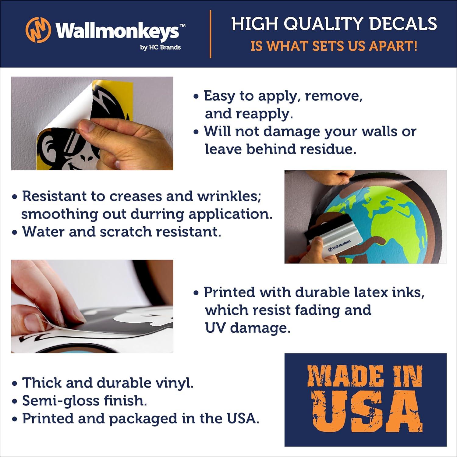 Calcomanía de Pared Wallmonkeys 61x61 cm Floral Amor