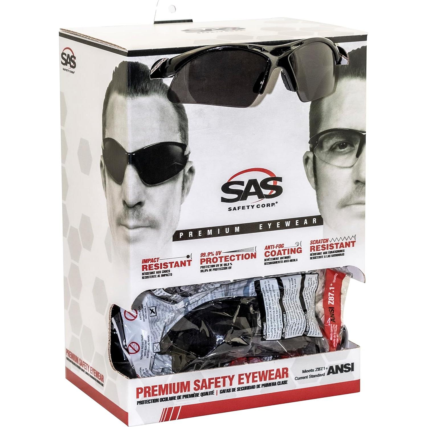 Gafas de Seguridad SAS Diamondbacks Lentes Grises Ergonómicas