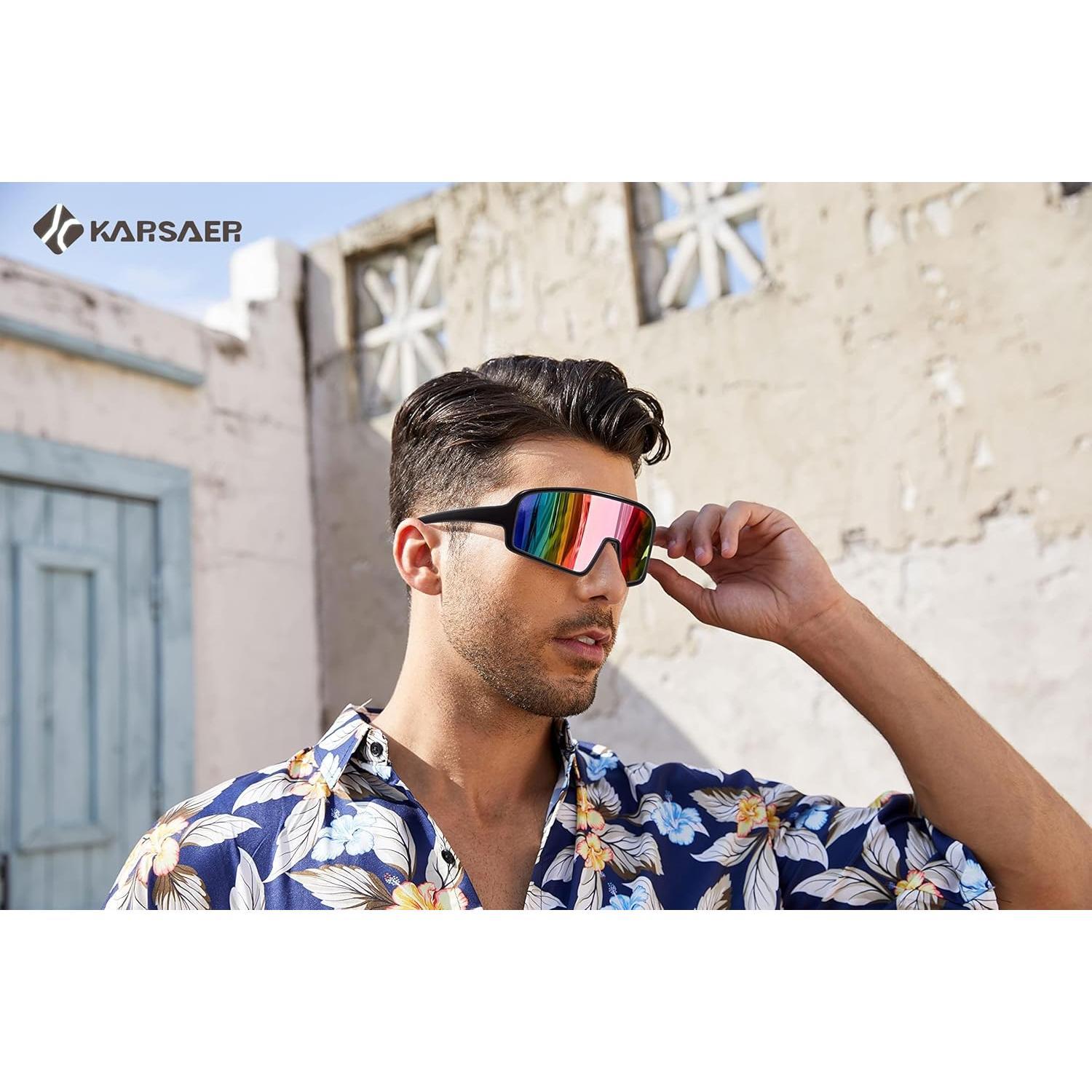 Gafas de sol Karsaer Unisex deportivas con lentes espejo