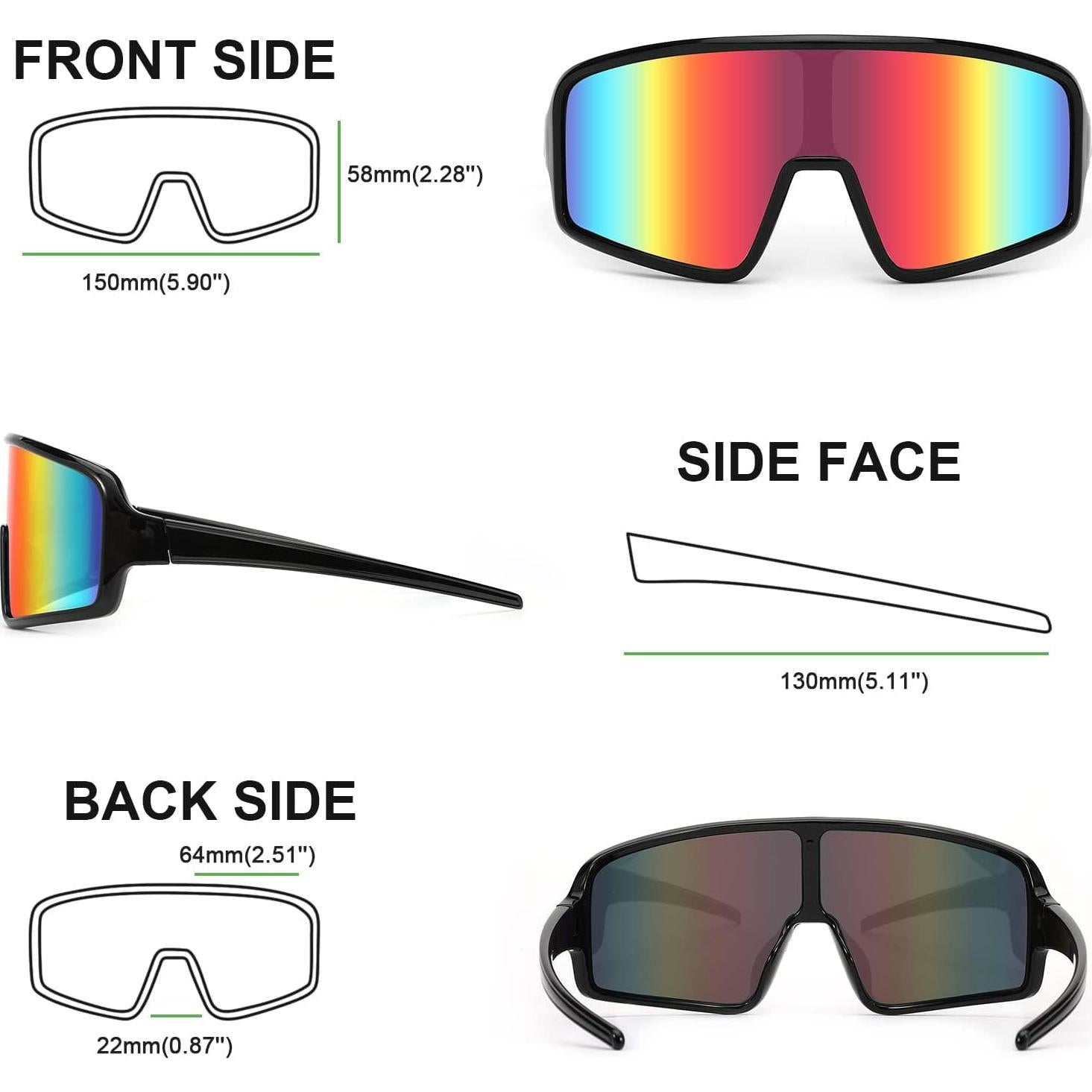 Gafas de sol Karsaer Unisex deportivas con lentes espejo