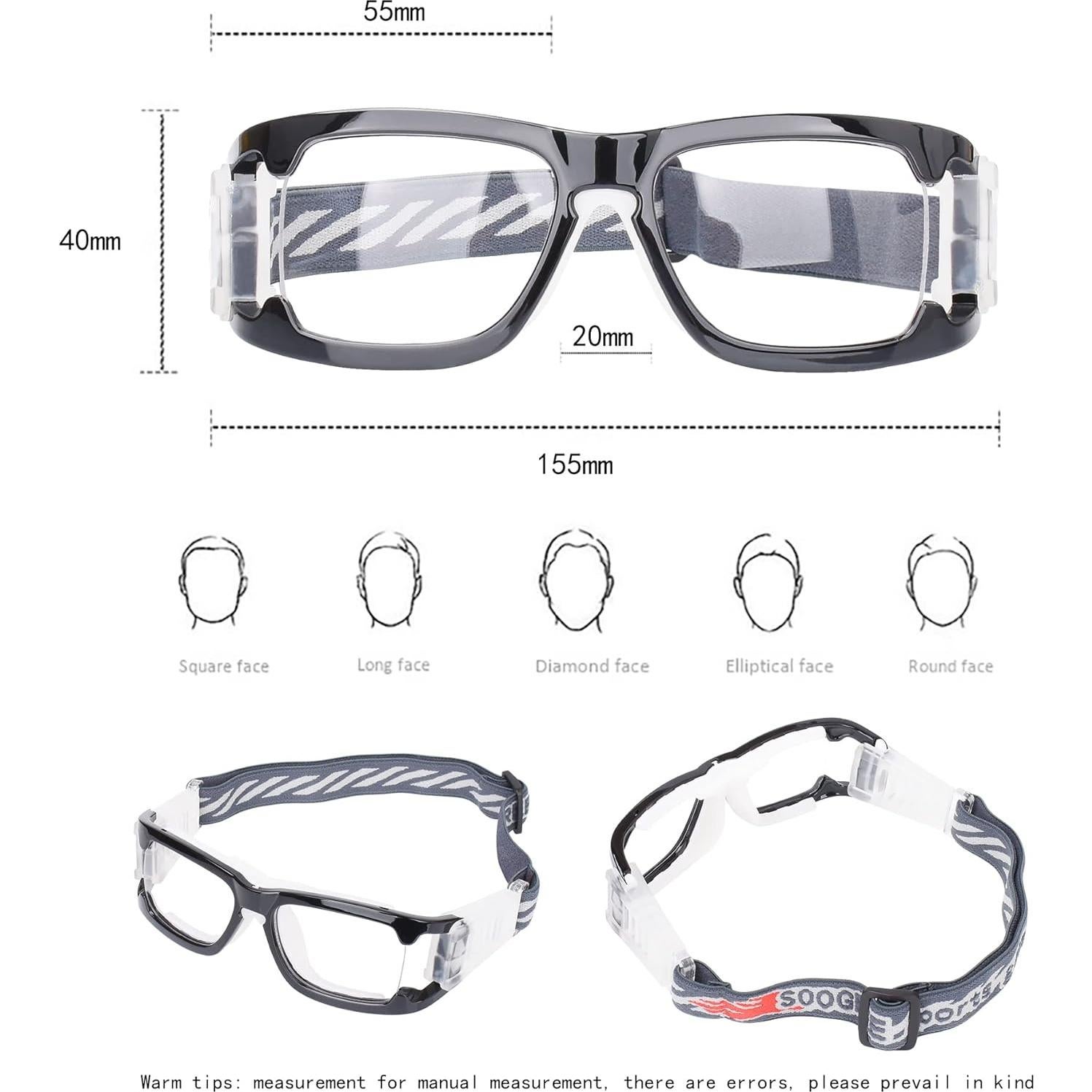 Gafas Deportivas Antivaho para Baloncesto y Fútbol - Negro