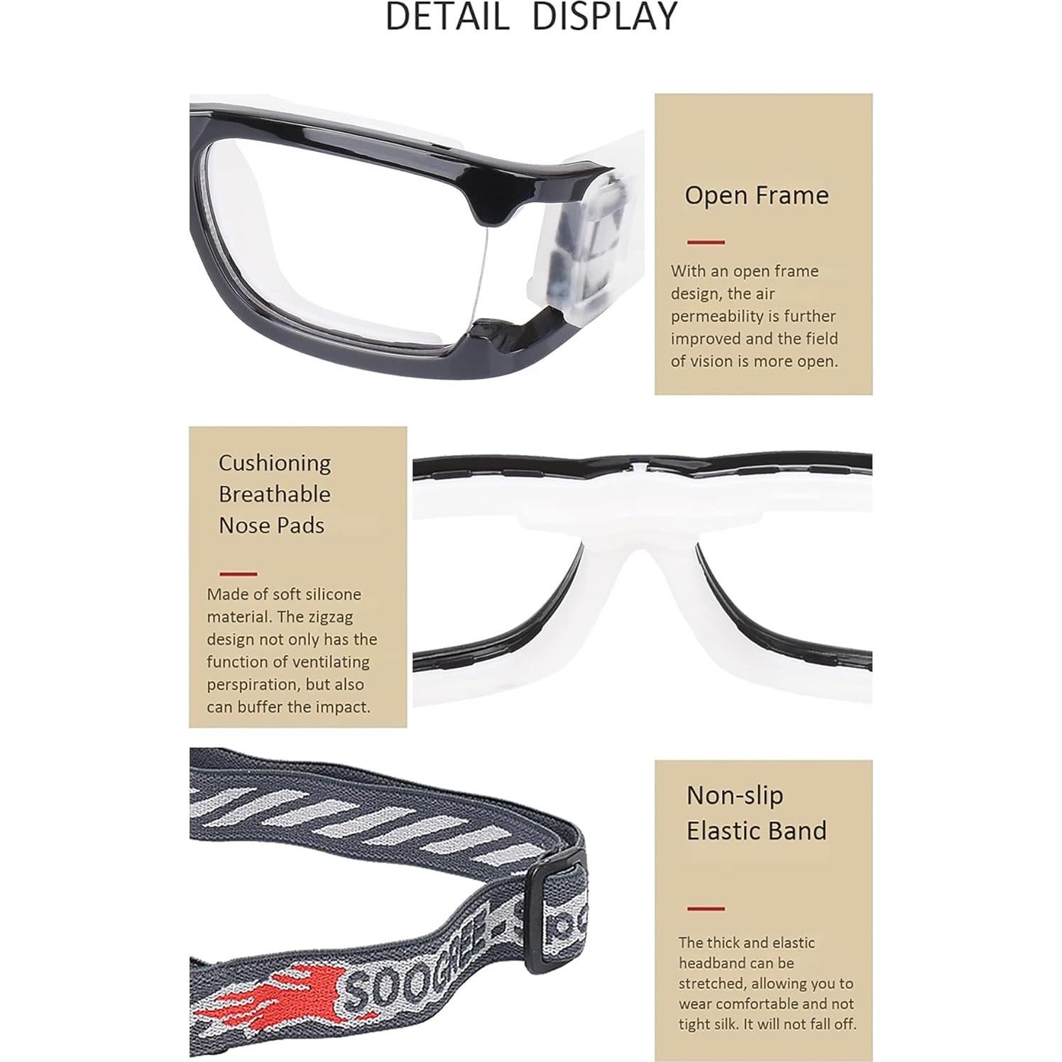 Gafas Deportivas Antivaho para Baloncesto y Fútbol - Negro