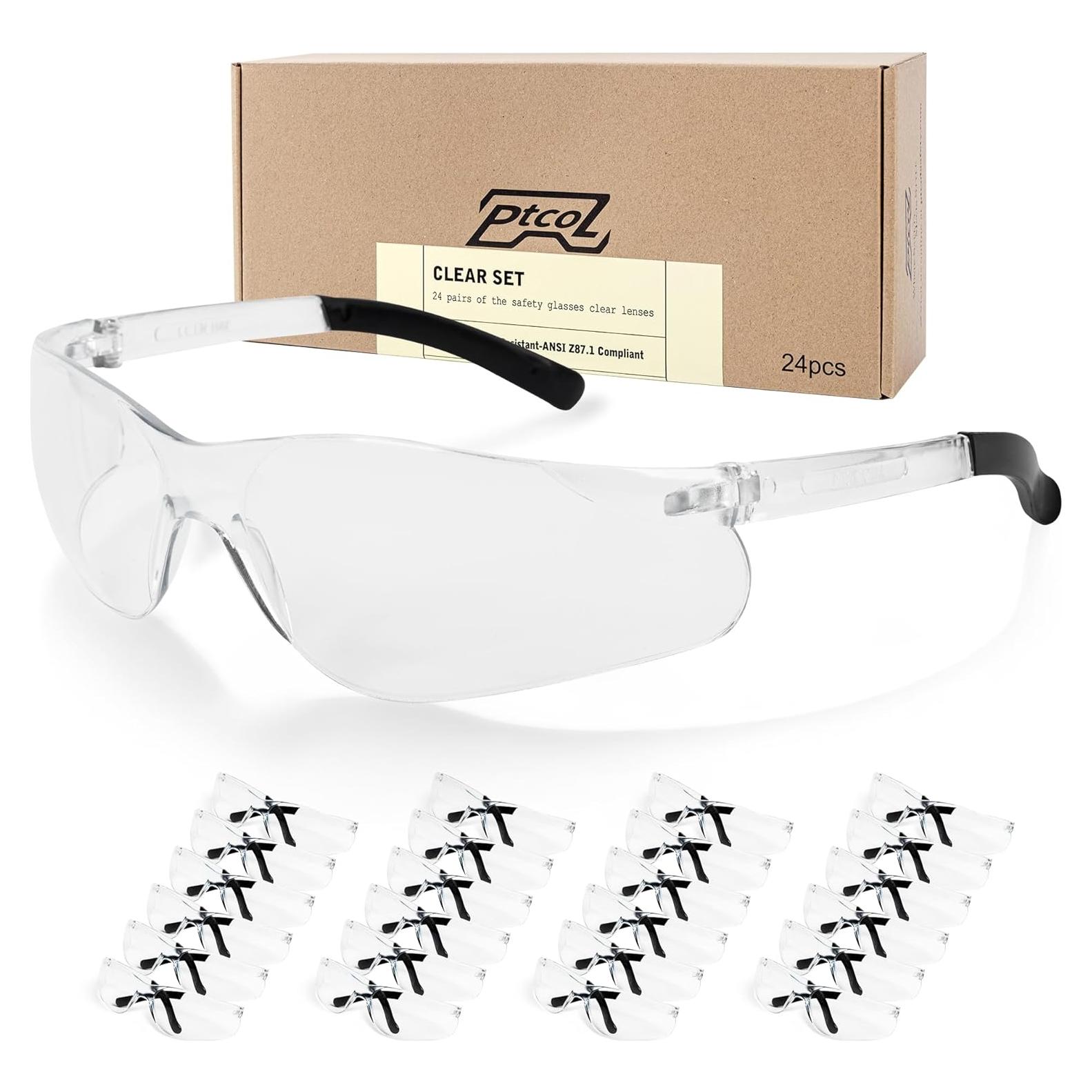 Gafas de Seguridad PTCOL Transparentes UV 24 Unidades