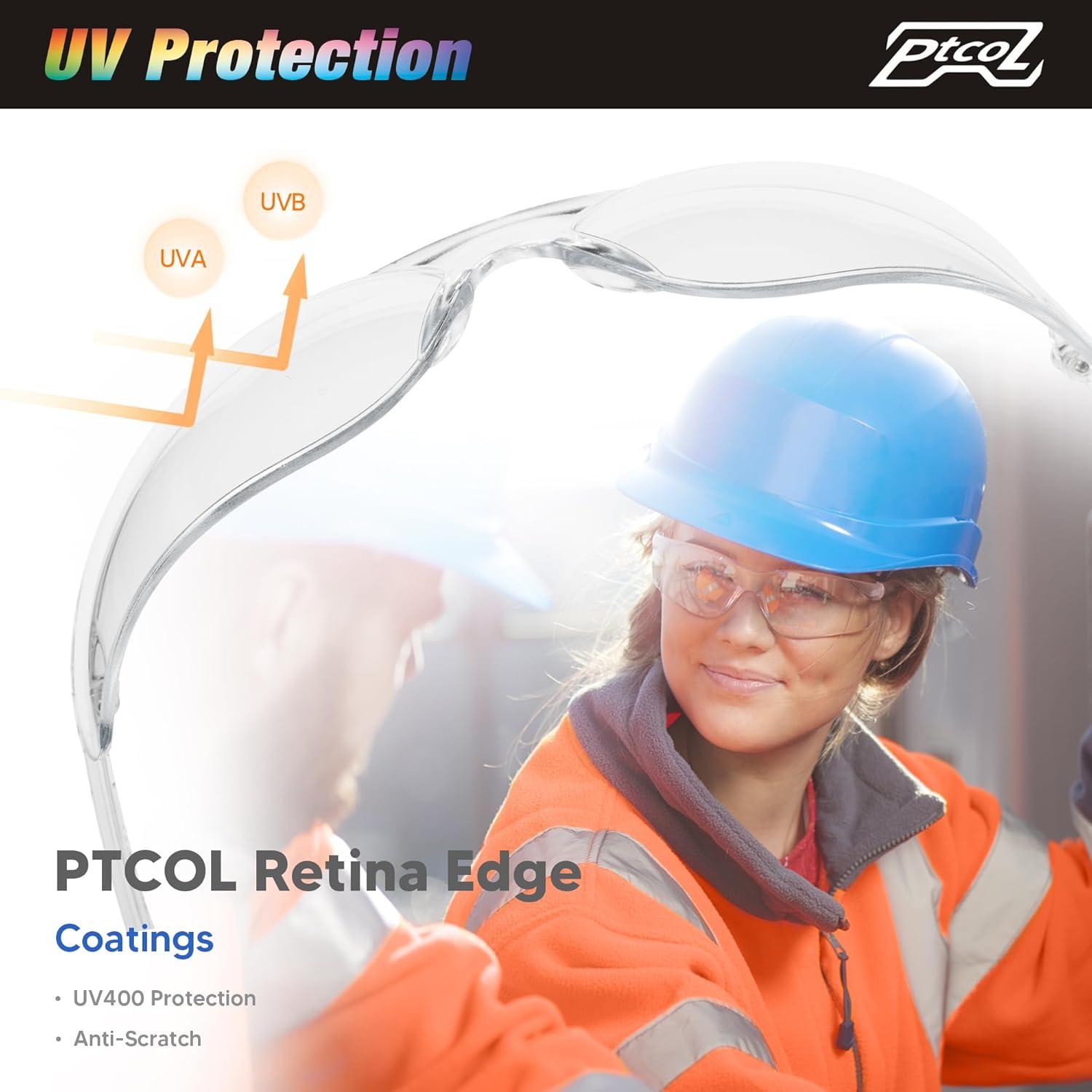 Gafas de Seguridad PTCOL Transparentes UV 24 Unidades