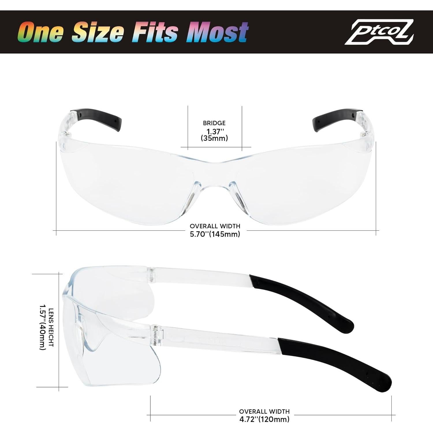 Gafas de Seguridad PTCOL Transparentes UV 24 Unidades