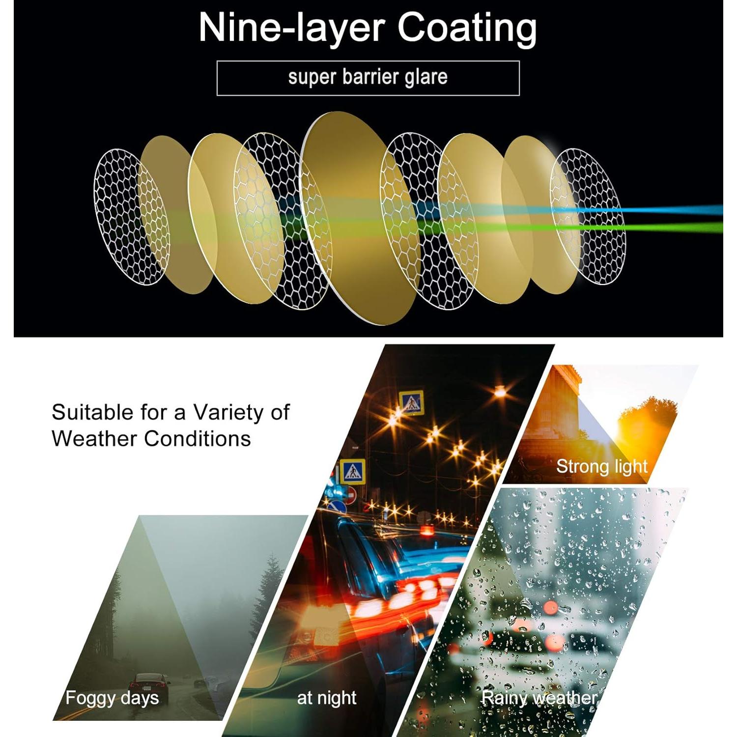 Gafas de sol Joopin cuadradas UV400 para conducción nocturna