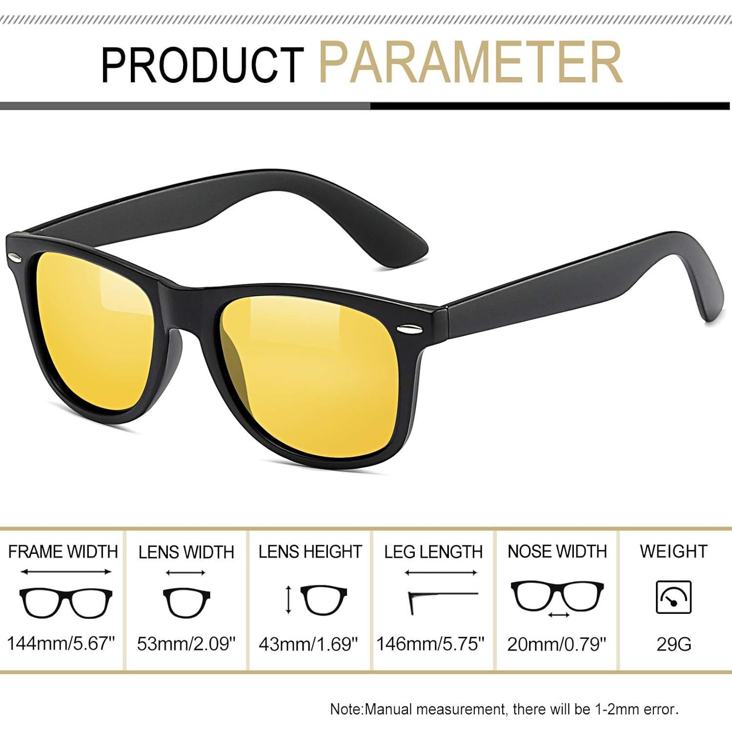 Gafas de sol Joopin cuadradas UV400 para conducción nocturna