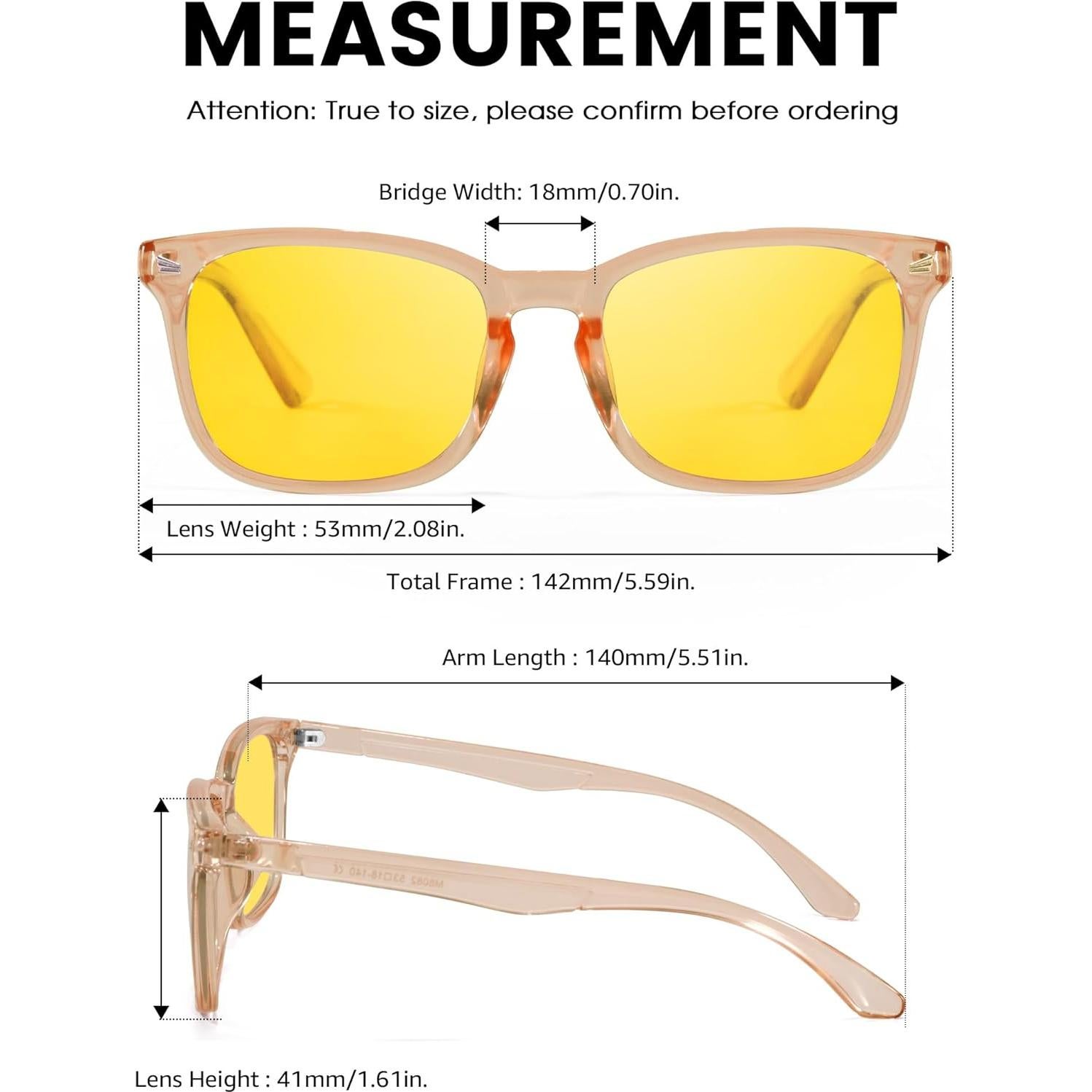 Gafas de Visión Nocturna TJUTR Amarillas Polarizadas