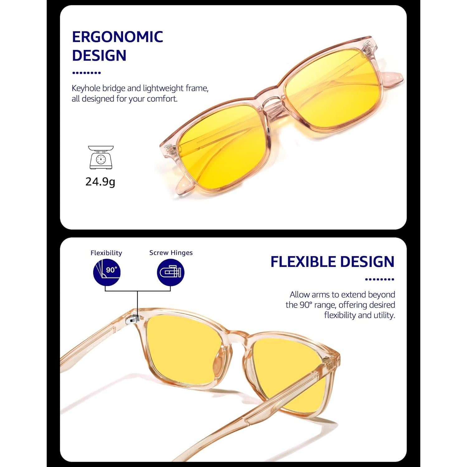 Gafas de Visión Nocturna TJUTR Amarillas Polarizadas