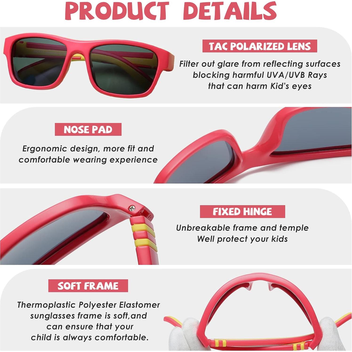 Gafas de sol polarizadas DUCO para niños 6-10 años UV400