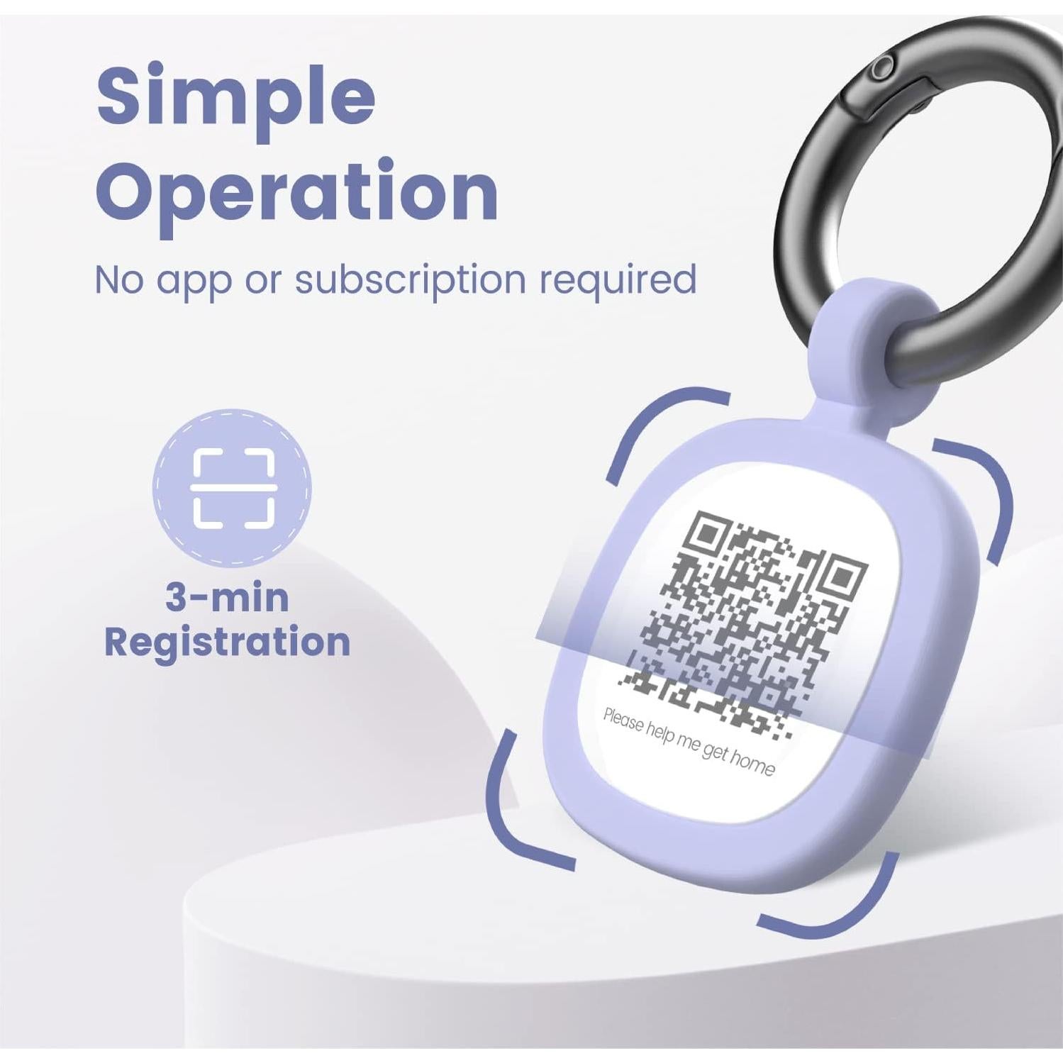 Etiqueta Identificación Mascotas Pawaii QR Silicona Púrpura